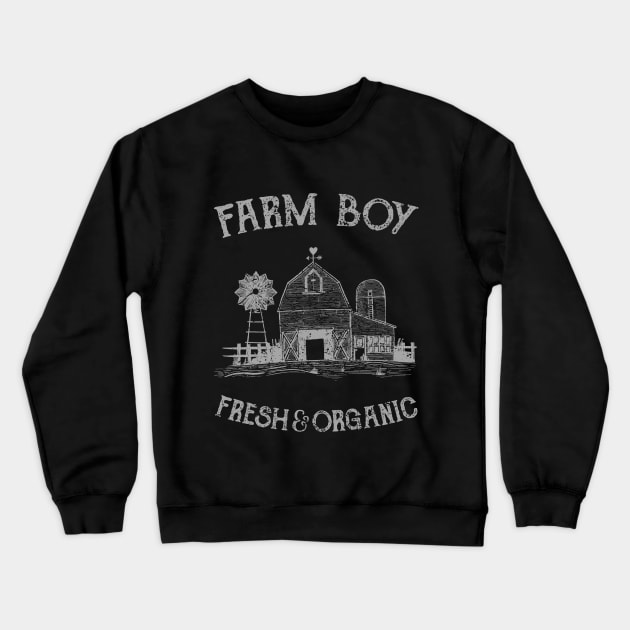 Farm Boy Fresh & Organic, Vintage/Retro Design Crewneck Sweatshirt by VintageArtwork